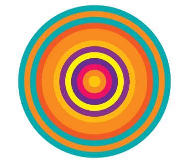 Basit soyut radyal, eşmerkezli motif, mandala simgesi ve sembol