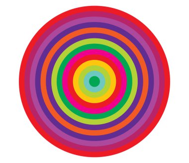 Basit soyut radyal, eşmerkezli motif, mandala simgesi ve sembol