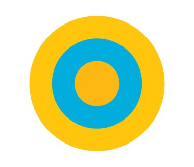 Basit soyut radyal, eşmerkezli motif, mandala simgesi ve sembol