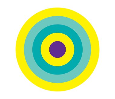 Basit soyut radyal, eşmerkezli motif, mandala simgesi ve sembol