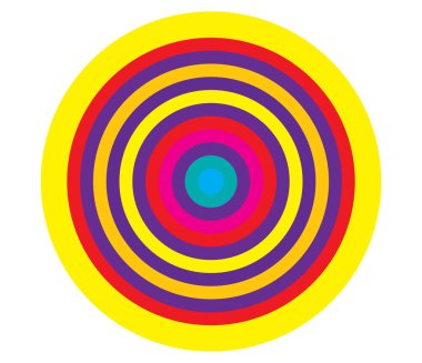 Basit soyut radyal, eşmerkezli motif, mandala simgesi ve sembol