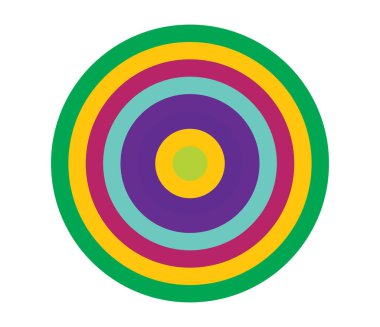 Basit soyut radyal, eşmerkezli motif, mandala simgesi ve sembol