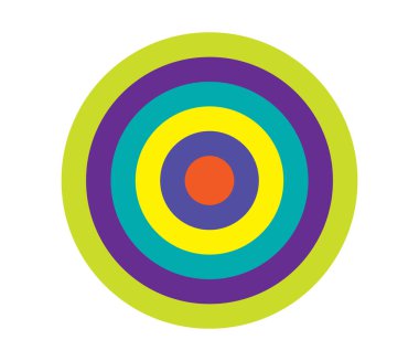 Basit soyut radyal, eşmerkezli motif, mandala simgesi ve sembol