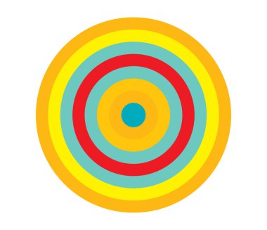 Basit soyut radyal, eşmerkezli motif, mandala simgesi ve sembol