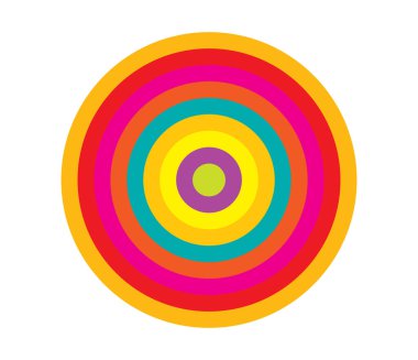 Basit soyut radyal, eşmerkezli motif, mandala simgesi ve sembol