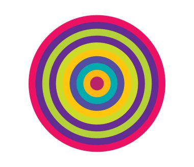 Basit soyut radyal, eşmerkezli motif, mandala simgesi ve sembol