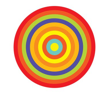 Basit soyut radyal, eşmerkezli motif, mandala simgesi ve sembol