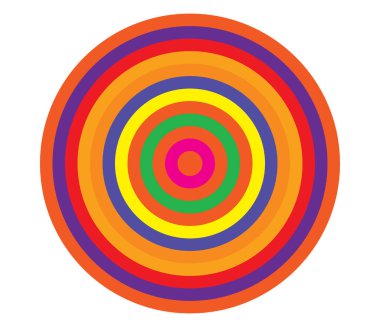 Basit soyut radyal, eşmerkezli motif, mandala simgesi ve sembol