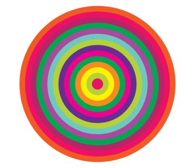 Basit soyut radyal, eşmerkezli motif, mandala simgesi ve sembol