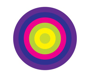 Basit soyut radyal, eşmerkezli motif, mandala simgesi ve sembol