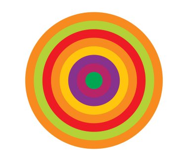 Basit soyut radyal, eşmerkezli motif, mandala simgesi ve sembol