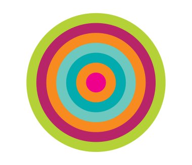 Basit soyut radyal, eşmerkezli motif, mandala simgesi ve sembol