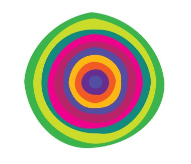 Basit soyut radyal, eşmerkezli motif, mandala simgesi ve sembol