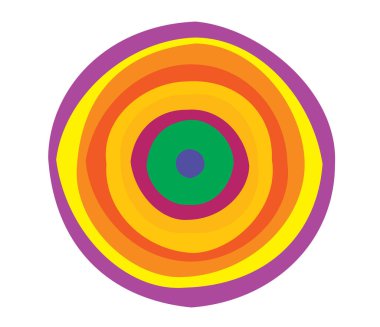 Basit soyut radyal, eşmerkezli motif, mandala simgesi ve sembol