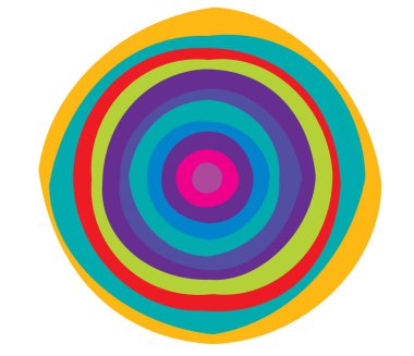 Basit soyut radyal, eşmerkezli motif, mandala simgesi ve sembol