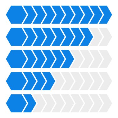 İlerleme çubuğu. Basamaklar, aşamalar, seviye göstergesi. Metre ölçer. Rütbe, not, sahne şeması, grafik