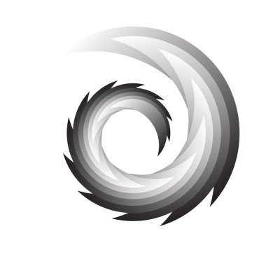 Döndür, döndür, döndür. Dönen segmentli çember, dairesel swoosh daire tasarım ögesi, simge vektörü - stok vektör illüstrasyonu, klip- sanat grafikleri