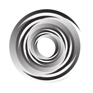 Döndür, döndür, döndür. Dönen segmentli çember, dairesel swoosh daire tasarım ögesi, simge vektörü - stok vektör illüstrasyonu, klip- sanat grafikleri