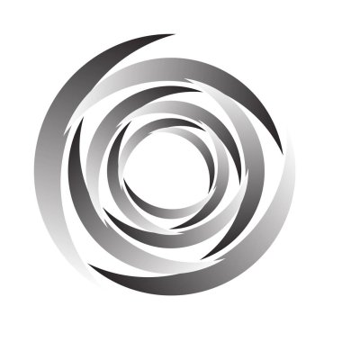 Döndür, döndür, döndür. Dönen segmentli çember, dairesel swoosh daire tasarım ögesi, simge vektörü - stok vektör illüstrasyonu, klip- sanat grafikleri