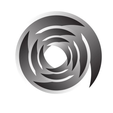 Döndür, döndür, döndür. Dönen segmentli çember, dairesel swoosh daire tasarım ögesi, simge vektörü - stok vektör illüstrasyonu, klip- sanat grafikleri