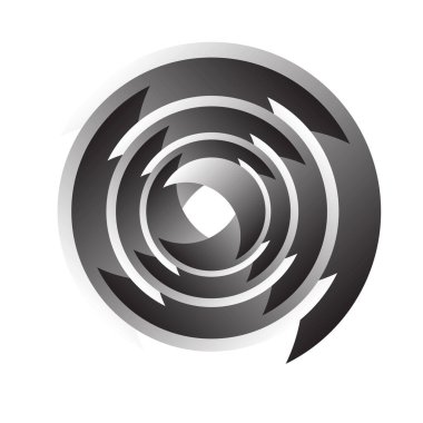 Döndür, döndür, döndür. Dönen segmentli çember, dairesel swoosh daire tasarım ögesi, simge vektörü - stok vektör illüstrasyonu, klip- sanat grafikleri