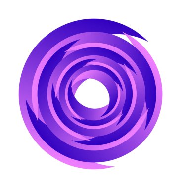 Döndür, döndür, döndür. Dönen segmentli çember, dairesel swoosh daire tasarım ögesi, simge vektörü - stok vektör illüstrasyonu, klip- sanat grafikleri