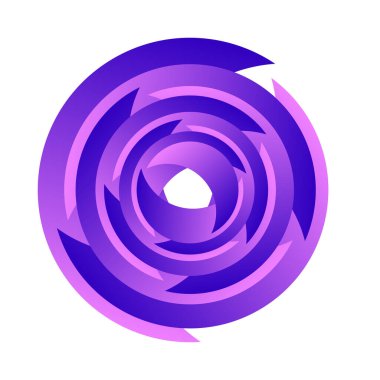 Döndür, döndür, döndür. Dönen segmentli çember, dairesel swoosh daire tasarım ögesi, simge vektörü - stok vektör illüstrasyonu, klip- sanat grafikleri