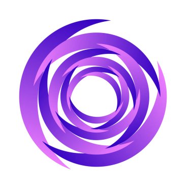 Döndür, döndür, döndür. Dönen segmentli çember, dairesel swoosh daire tasarım ögesi, simge vektörü - stok vektör illüstrasyonu, klip- sanat grafikleri