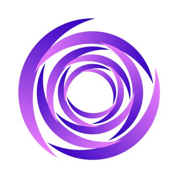 Döndür, döndür, döndür. Dönen segmentli çember, dairesel swoosh daire tasarım ögesi, simge vektörü - stok vektör illüstrasyonu, klip- sanat grafikleri