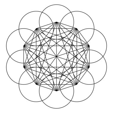 Geometrik formasyon, simge, sembol. Soyut geometriyle vektör illüstrasyonu