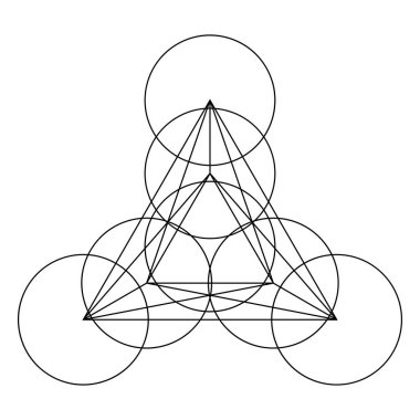 Geometrik formasyon, simge, sembol. Soyut geometriyle vektör illüstrasyonu