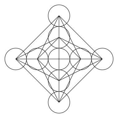 Geometrik formasyon, simge, sembol. Soyut geometriyle vektör illüstrasyonu