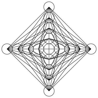 Geometrik formasyon, simge, sembol. Soyut geometriyle vektör illüstrasyonu