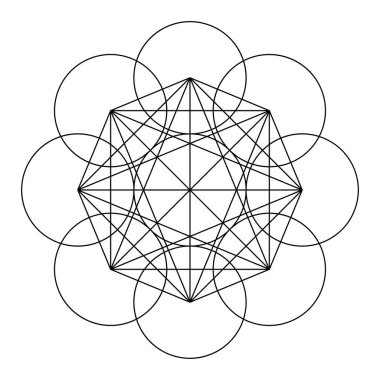 Geometrik formasyon, simge, sembol. Soyut geometriyle vektör illüstrasyonu