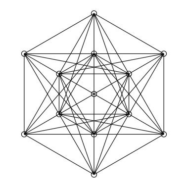 Geometrik formasyon, simge, sembol. Soyut geometriyle vektör illüstrasyonu