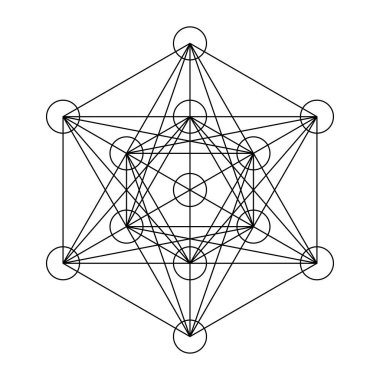 Geometrik formasyon, simge, sembol. Soyut geometriyle vektör illüstrasyonu