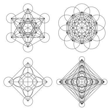 Geometrik formasyon, simge, sembol. Soyut geometriyle vektör illüstrasyonu
