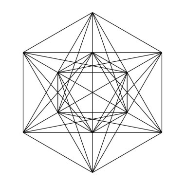 Geometrik formasyon, simge, sembol. Soyut geometriyle vektör illüstrasyonu