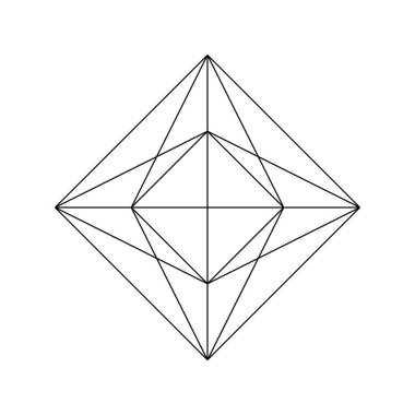 Geometrik formasyon, simge, sembol. Soyut geometriyle vektör illüstrasyonu