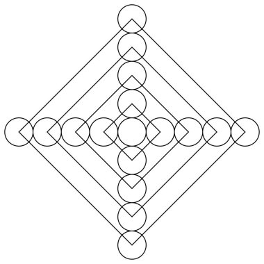 Geometrik formasyon, simge, sembol. Soyut geometriyle vektör illüstrasyonu