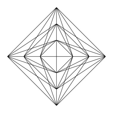 Geometrik formasyon, simge, sembol. Soyut geometriyle vektör illüstrasyonu