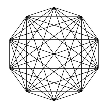 Geometrik formasyon, simge, sembol. Soyut geometriyle vektör illüstrasyonu
