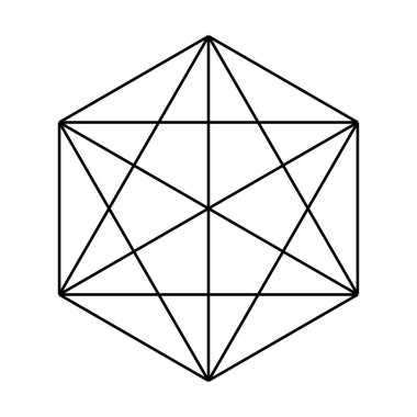 Geometrik formasyon, simge, sembol. Soyut geometriyle vektör illüstrasyonu