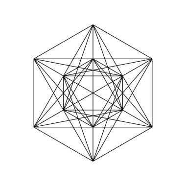Geometrik formasyon, simge, sembol. Soyut geometriyle vektör illüstrasyonu