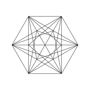 Geometrik formasyon, simge, sembol. Soyut geometriyle vektör illüstrasyonu