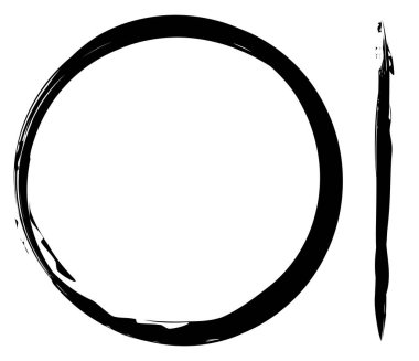 Grungy, grunge circle ve brushstroke with skechy, doodle freehand paint, paint splat, splatter effect - stock vektör ilüstrasyon, clip-art graphics