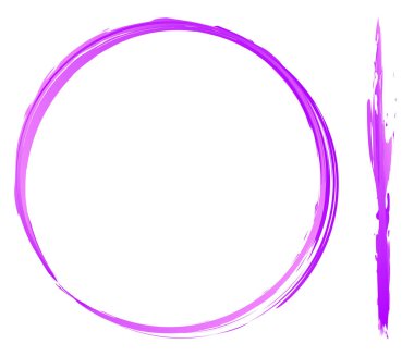 Pembe, mor grungy, grunge circle ve kabataslak, karalama el boyası, boya sıçrama efekti - stok vektör çizimi, klip-sanat grafikleri