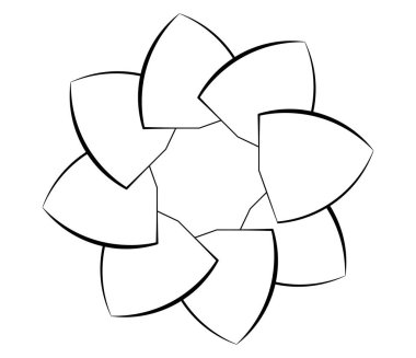 Mandala yayılıyor. Dairesel geometrik motif, simge, şekil - stok vektör çizimi, klip- sanat grafikleri