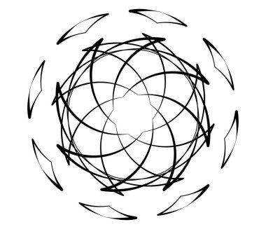 Mandala yayılıyor. Dairesel geometrik motif, simge, şekil - stok vektör çizimi, klip- sanat grafikleri