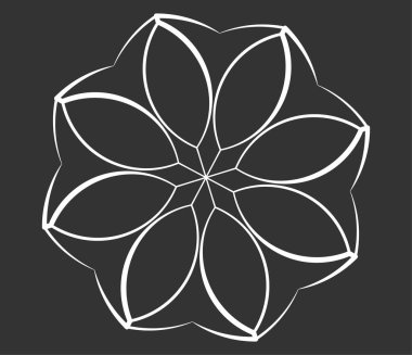 Mandala yayılıyor. Dairesel geometrik motif, simge, şekil - stok vektör çizimi, klip- sanat grafikleri